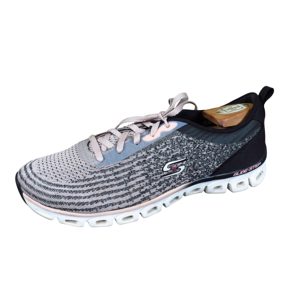 Skechers Glide-Step Sport Head Start Womens Sneaker 10 Walking Black Pink Mesh
